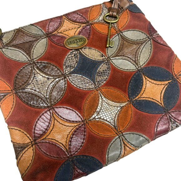 Rare Fossil Multicolour Patchwork Leather Hobo Bag – Excellent Condition - Picture 5 of 15